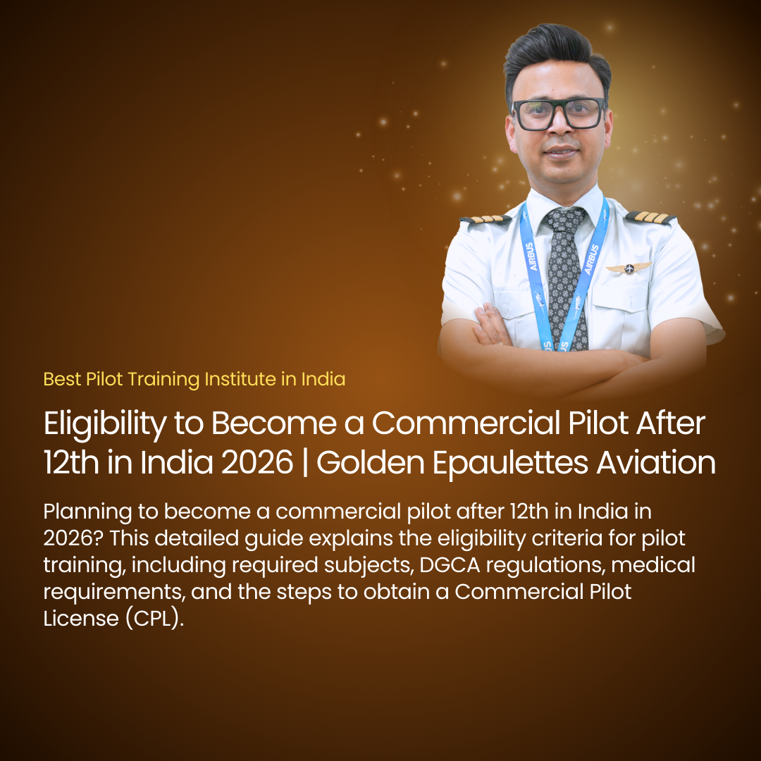 Eligibility to Become a Commercial Pilot After 12th in India 2026 | Golden Epaulettes Aviation